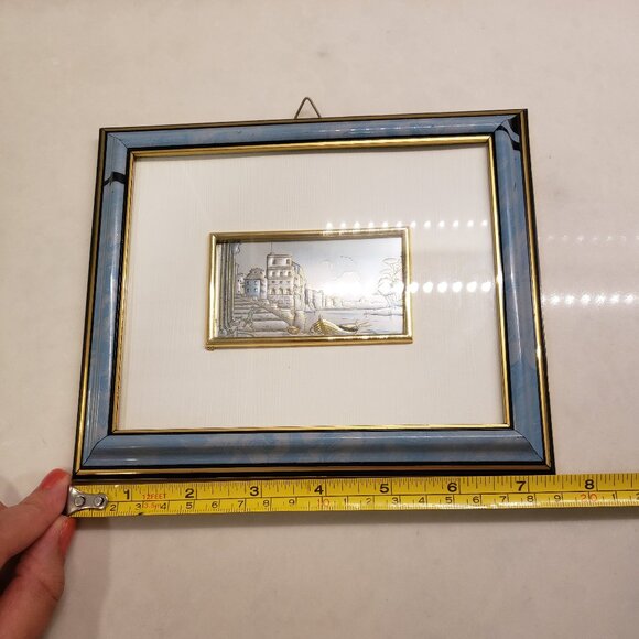 Vintage Italian Scene Picture hand-painted on silver - Picture 7 of 8